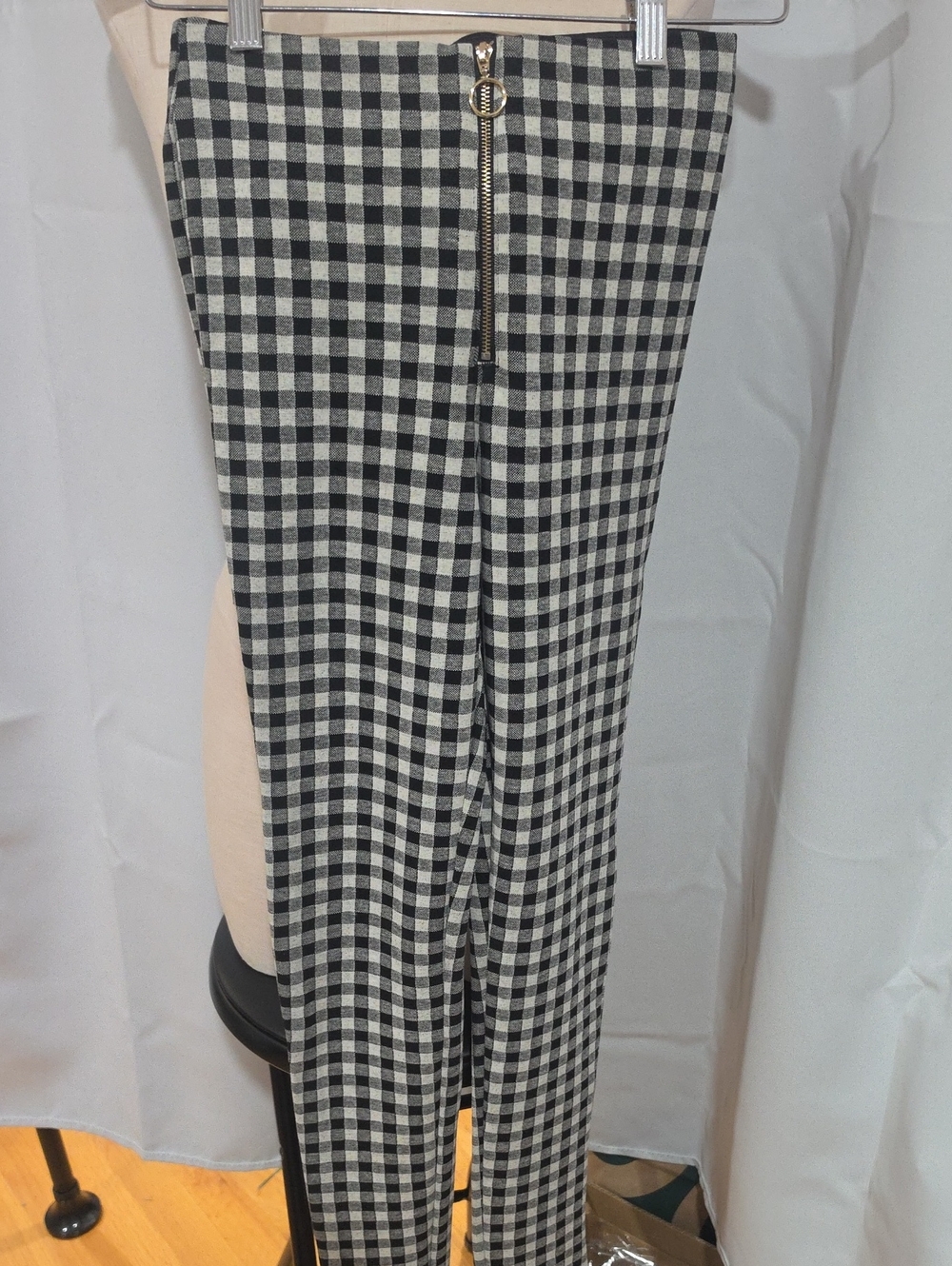 Zara gingham check skinny leggings